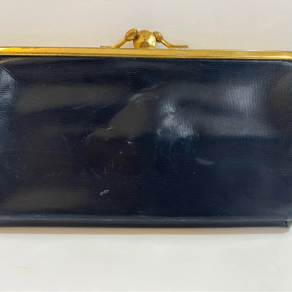 Vintage Mark Cross Navy Clutch Wallet - Picture 3 of 14